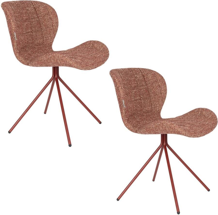 Zuiver OMG Eetkamerstoelen Terra Rood Set van 2