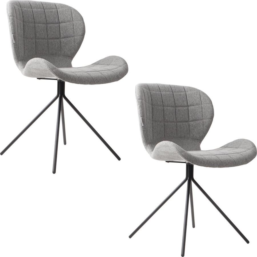 Zuiver OMG Eetkamerstoelen Licht Grijs Set van 2