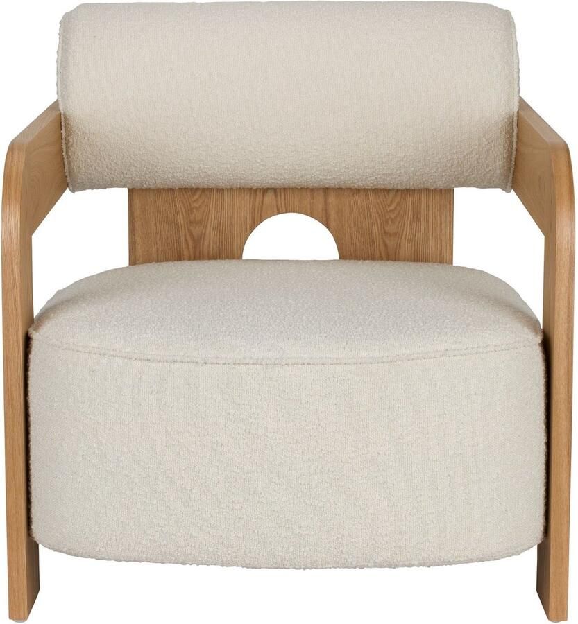 Zuiver Fauteuil Oolong Bouclé en eikenhout Beige