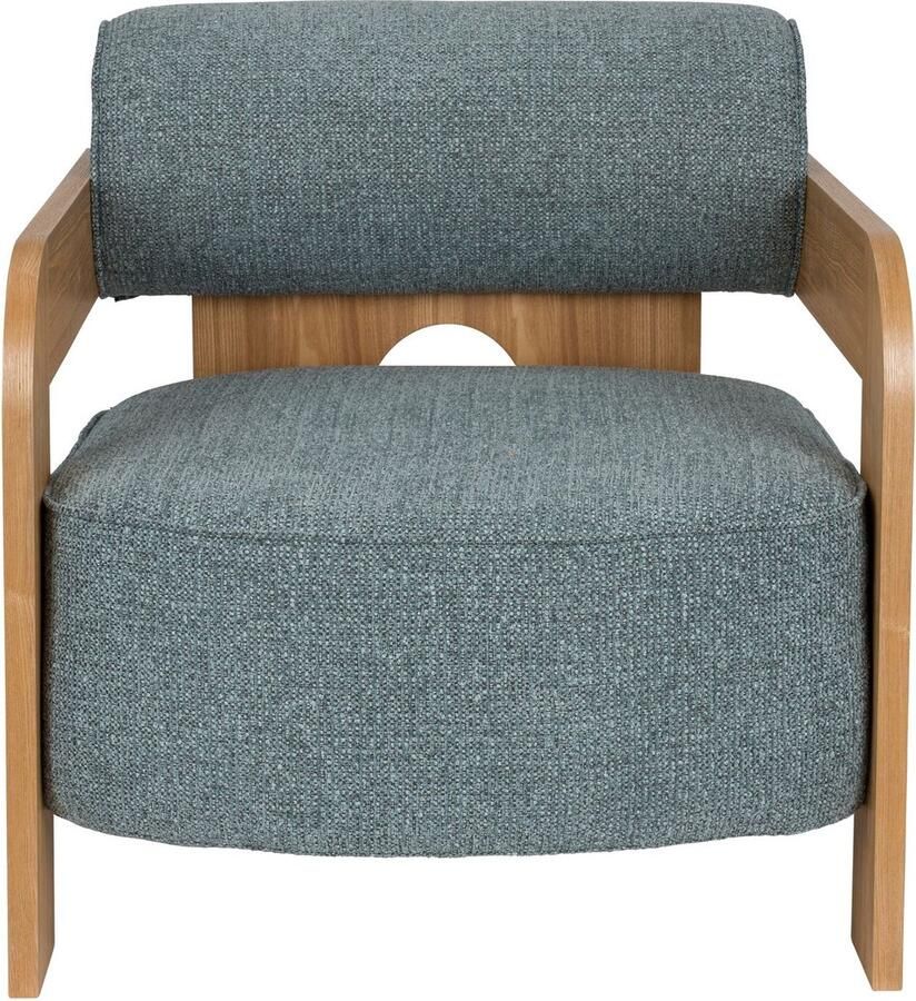 Zuiver Fauteuil Oolong Bouclé en eikenhout Ocean Blue