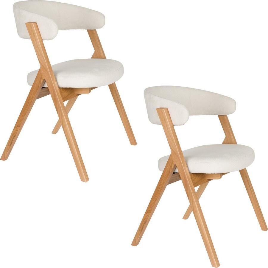 Zuiver Pom Eetkamerstoelen Beige Set van 2