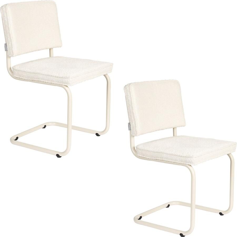 Zuiver Ridge Soft Eetkamerstoelen Gebroken Wit Set van 2 - Foto 2
