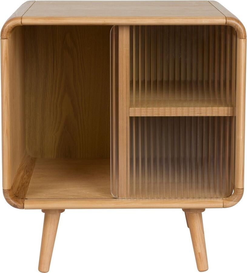 Zuiver Bijzettafel Nachtkastje Rise Essen en rubberhout 50 x 40cm