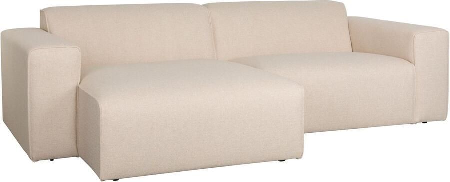 Zuiver Sofa Milka 3-zitsbank Chaise longue Links Zand Crème