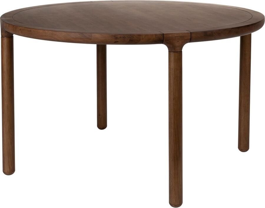 Zuiver Ronde Eettafel Storm Walnoot en rubberhout 128cm Bruin