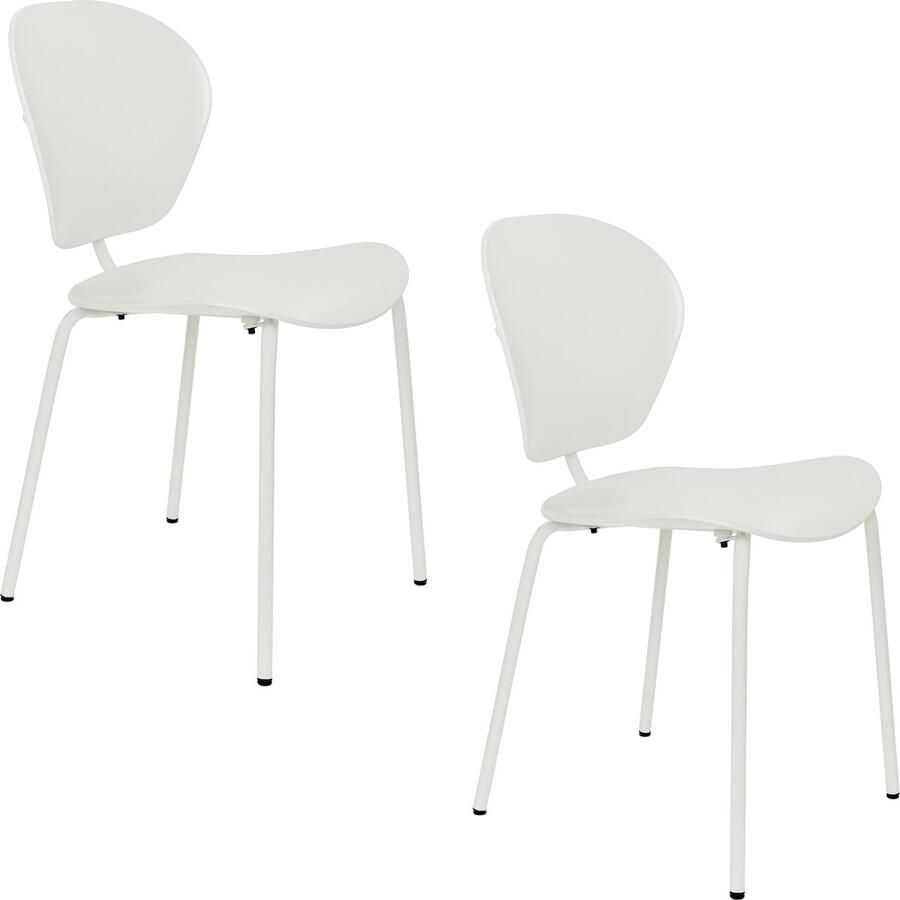 Zuiver The Ocean Chair Eetkamerstoelen Coconut Milk Set van 2 Wit - Foto 2