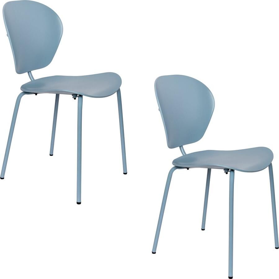 Zuiver The Ocean Chair Eetkamerstoelen Ocean Blue Set van 2 Blauw