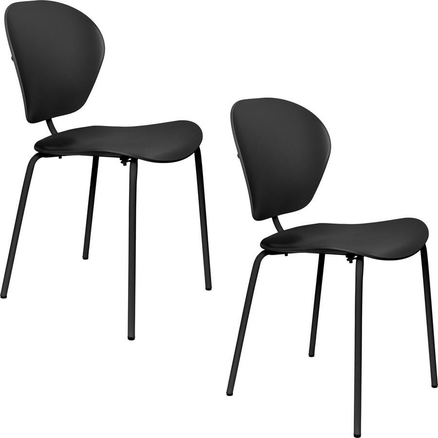 Zuiver The Ocean Chair Eetkamerstoelen Pirate Black Set van 2 Zwart