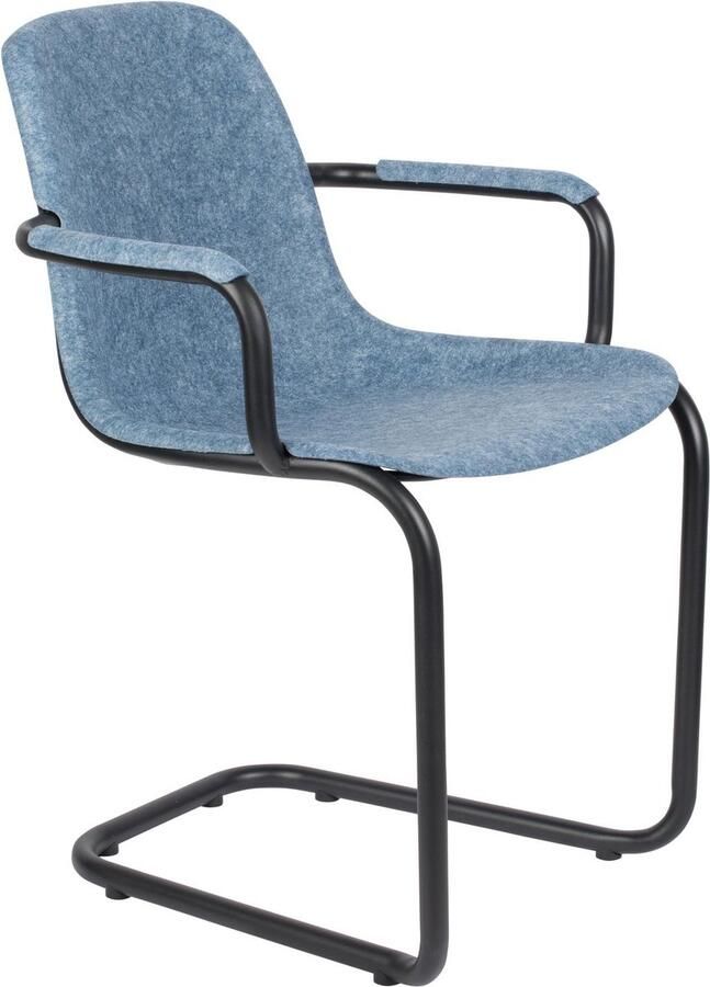 Zuiver Thirsty Eetkamerstoelen met armleuning Blauw Set van 2
