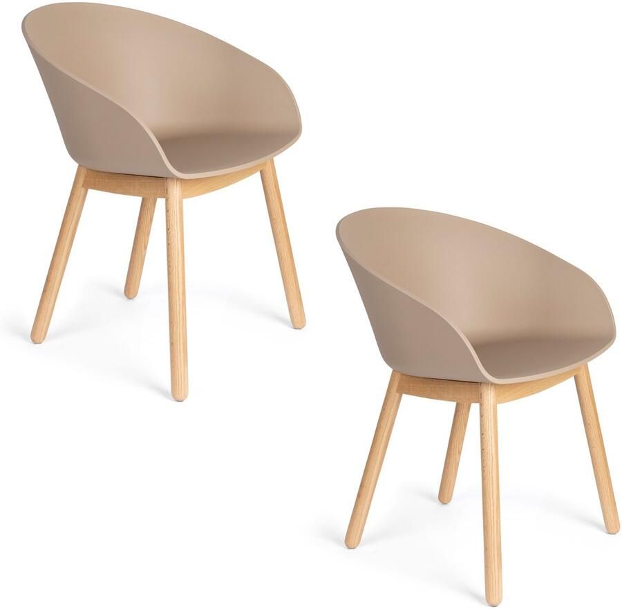 Zuiver Void Eetkamerstoelen Eiken Beige Bruin Set van 2