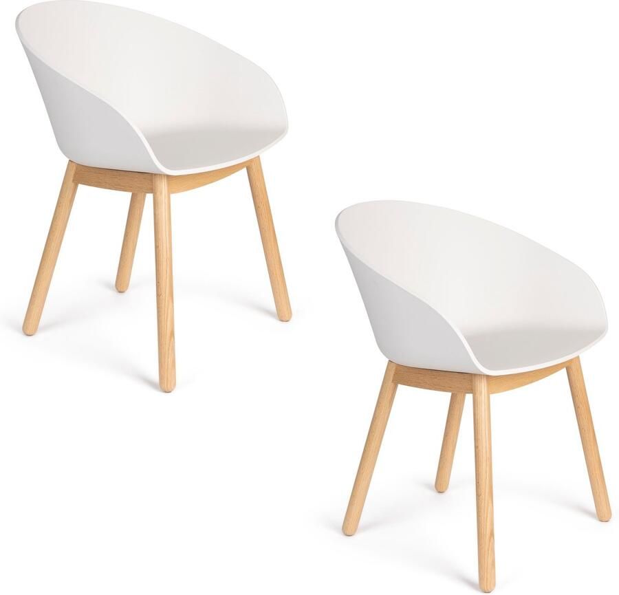 Zuiver Void Eetkamerstoelen Eiken Wit Set van 2