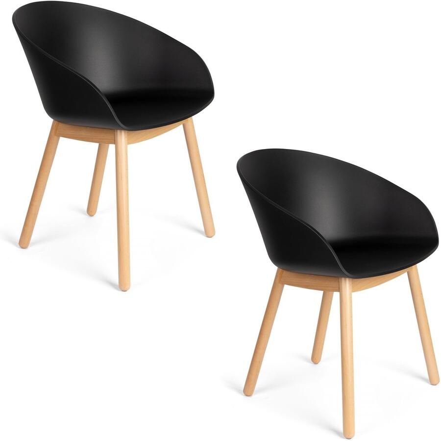 Zuiver Void Eetkamerstoelen Eiken Zwart Set van 2