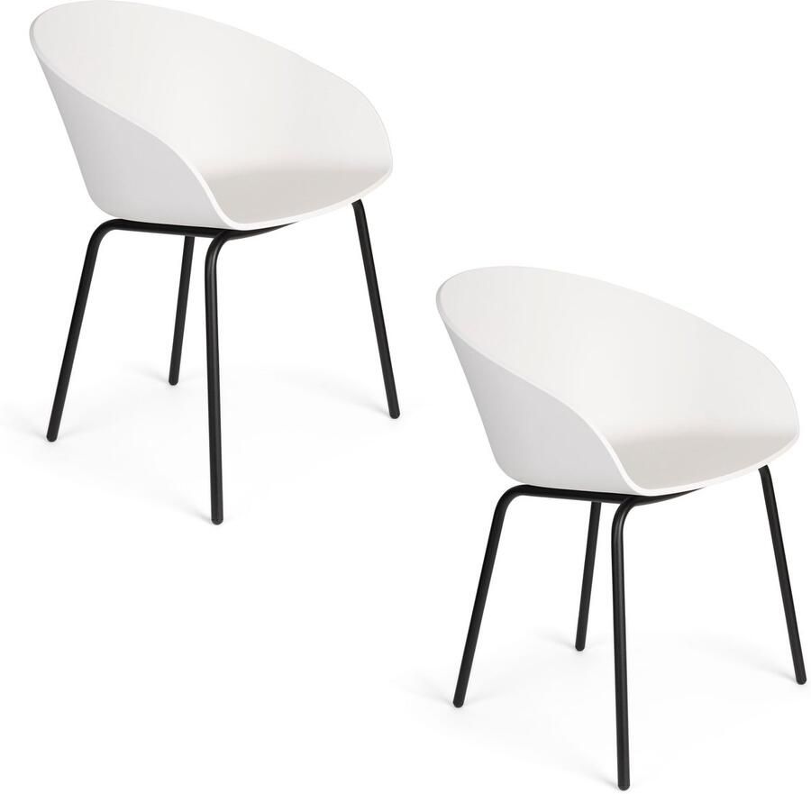 Zuiver Void Eetkamerstoelen wit Set van 2