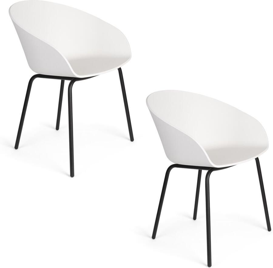 Zuiver Void Eetkamerstoelen wit Set van 2