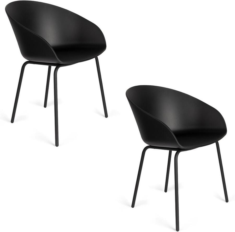 Zuiver Void Eetkamerstoelen Zwart Set van 2