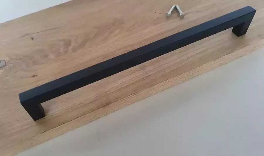 Hoexs Handgreep zwart inclusief bevestigingsbouten| 26 8cm Meubelhandvat Landelijke greep Industriële Keukengreep Hand Grepen Robuust Deurgreep Staal Metaal Strak Meubelbeslag schuifdeur Handvat - Foto 2