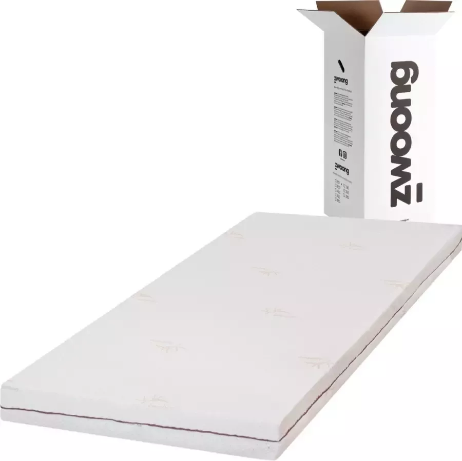 Zwoong Bamboo Tweepersoonsmatras 180x200 30 Nachten Proef Schuimmatras Wasbare hoes