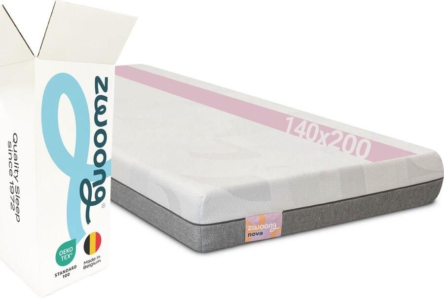 Zwoong NOVA Koudschuim Matras 140x200 cm Dual Comfort (zacht stevig) 7-zone 18 cm hoog koel ademend hypoallergeen