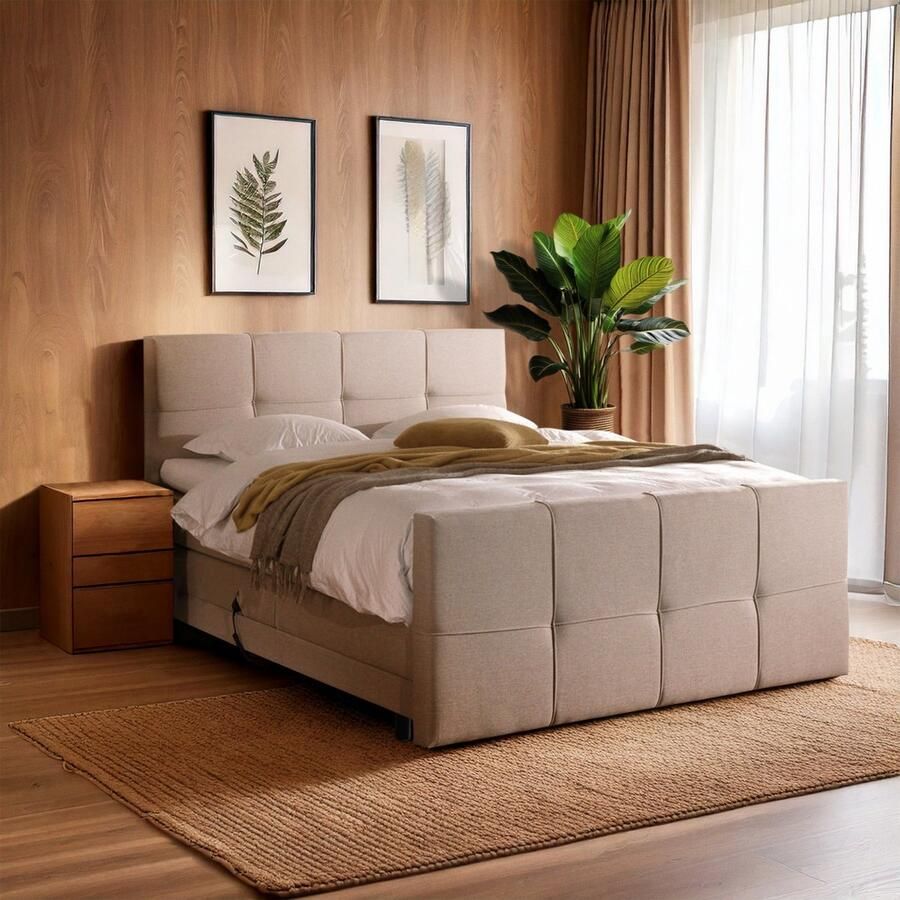 Zydante Elektrische Boxspring Torino 160x210cm Taupe