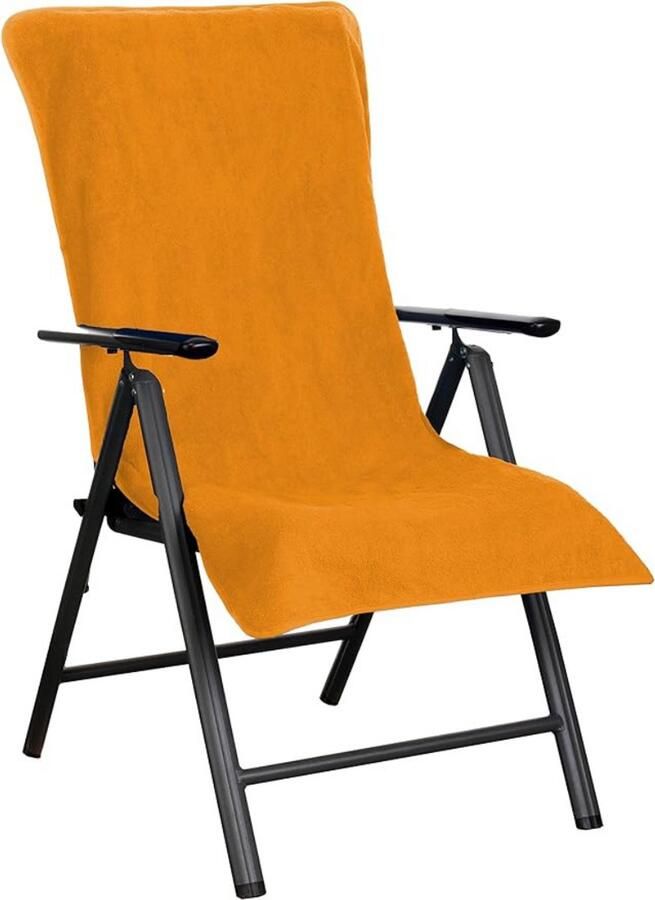 Zylo Badstof Stoelhoes Hoes voor Tuinstoel Strandbed Badstof Hoes Oranje 135cm x 60cm x 1cm