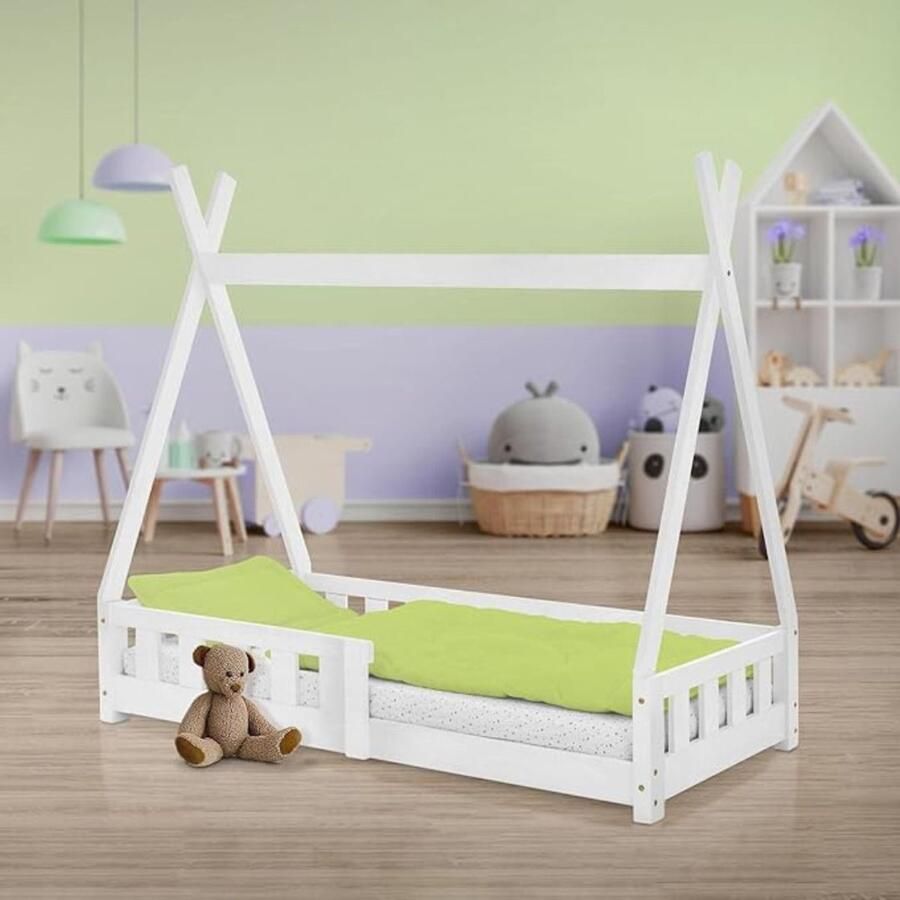 Zylo Grondbed Huisbed Bed Wit 148cm x 76cm x 141cm