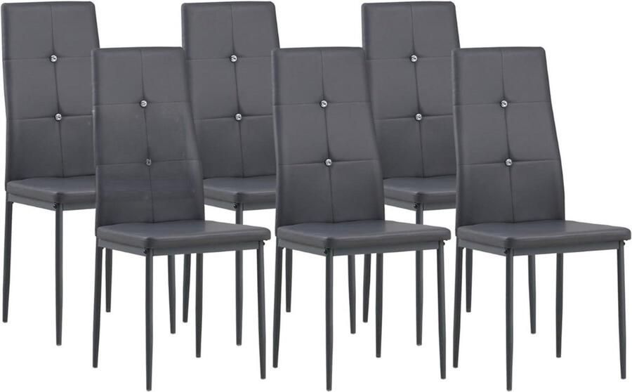 Zylo Stoelen 6 Stuks Stoelen ‎14.5 x 30 x 120.5 cm Grijs