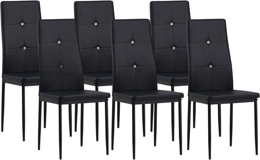 Zylo Stoelen 6 Stuks Stoelen ‎14.5 x 30 x 120.5 cm Zwart