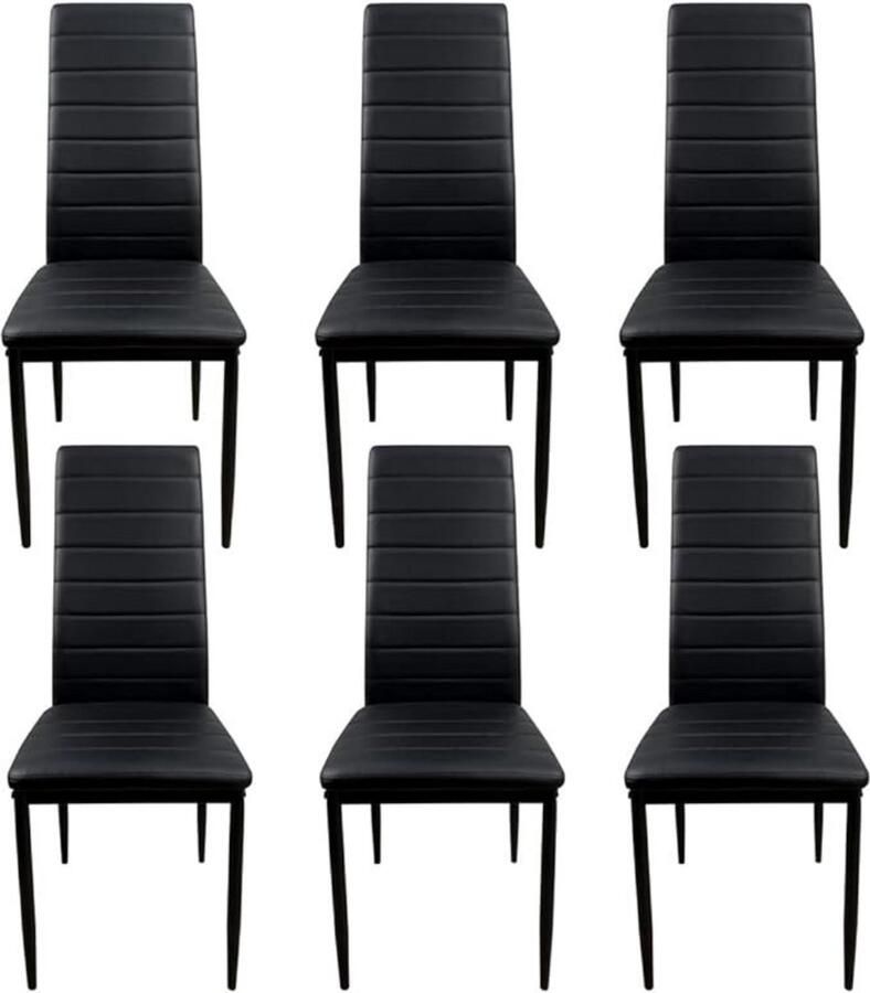 Zylo Stoelen 6 Stuks Stoelen 37.5 x 39.5 x 96 cm Zwart
