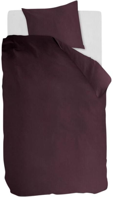 Budget Home Store Dekbedovertrek Cotton Uni Dark Red 140x200 220