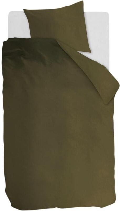 Budget Home Store Dekbedovertrek Cotton Uni Olive Green 140x200 220