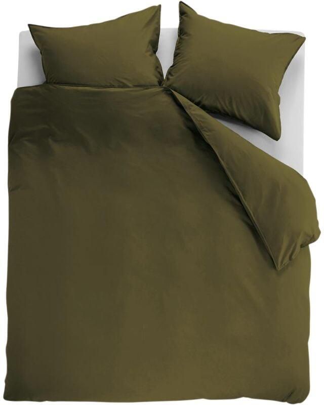 Budget Home Store Dekbedovertrek Cotton Uni Olive Green 240x200 220