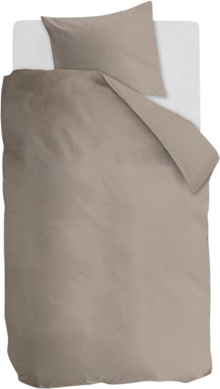Budget Home Store Dekbedovertrek Cotton Uni Taupe 140x200 220