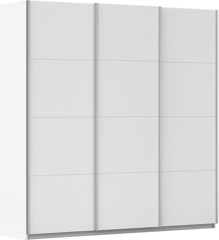 Budget Home Store Kledingkast Kick 203 x 210 cm Alpinewit met aluminiumkleur greeplijst