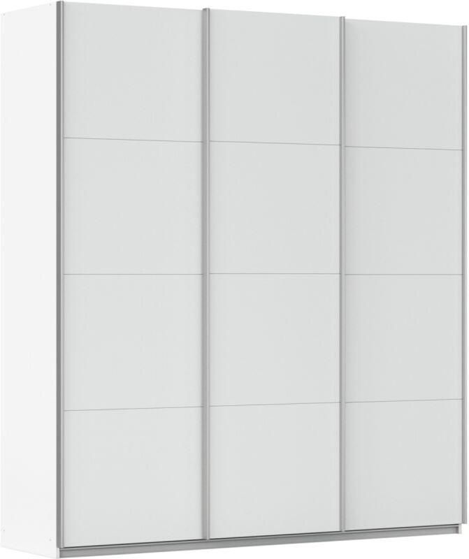 Budget Home Store Kledingkast Kick 203 x 229 cm Alpinewit met aluminiumkleur greeplijst