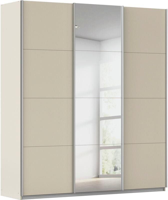 Budget Home Store Kledingkast Kick 203 x 229 cm Champagne met 1 spiegeldeur en aluminiumkleur greeplijst - Foto 1