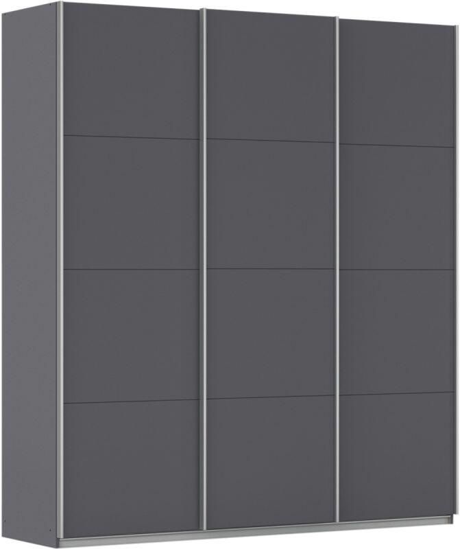 Budget Home Store Kledingkast Kick 203 x 229 cm Grijs metallic met aluminiumkleur greeplijst