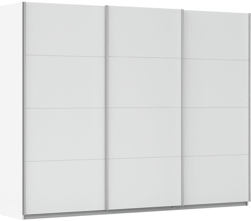Budget Home Store Kledingkast Kick 271 x 210 cm Alpinewit met aluminiumkleur greeplijst