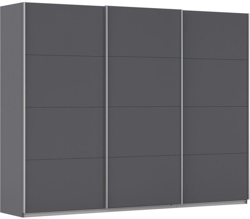 Budget Home Store Kledingkast Kick 271 x 210 cm Grijs metallic met aluminiumkleur greeplijst
