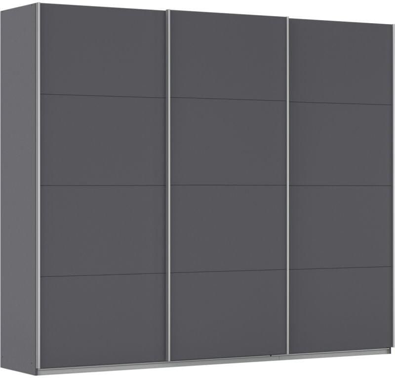 Budget Home Store Kledingkast Kick 271 x 229 cm Grijs metallic met aluminiumkleur greeplijst