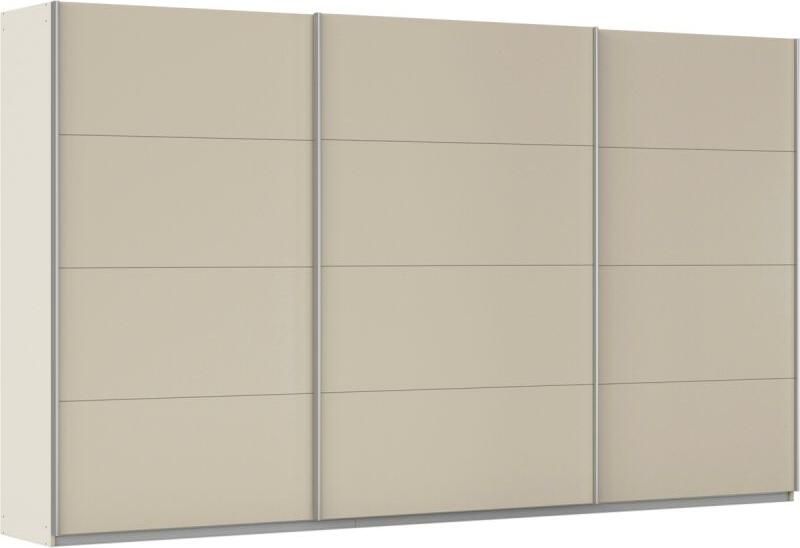 Budget Home Store Kledingkast Kick 360 x 210 cm Champagne met aluminiumkleur greeplijst