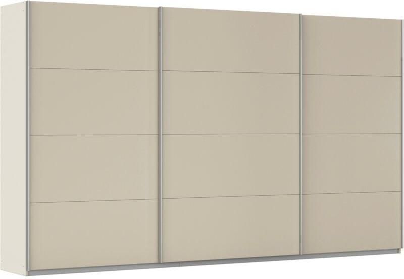 Budget Home Store Kledingkast Kick 360 x 210 cm Champagne met aluminiumkleur greeplijst