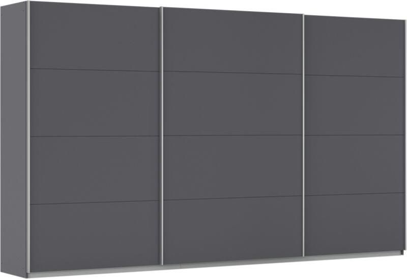 Budget Home Store Kledingkast Kick 360 x 210 cm Grijs metallic met aluminiumkleur greeplijst