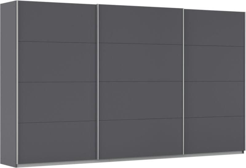 Budget Home Store Kledingkast Kick 360 x 210 cm Grijs metallic met aluminiumkleur greeplijst