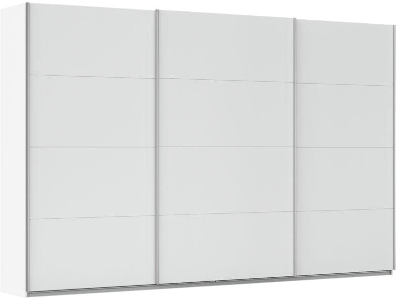 Budget Home Store Kledingkast Kick 360 x 229 cm Alpinewit met aluminiumkleur greeplijst