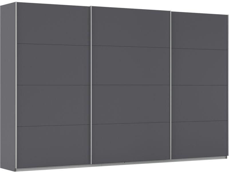 Budget Home Store Kledingkast Kick 360 x 229 cm Grijs metallic met aluminiumkleur greeplijst