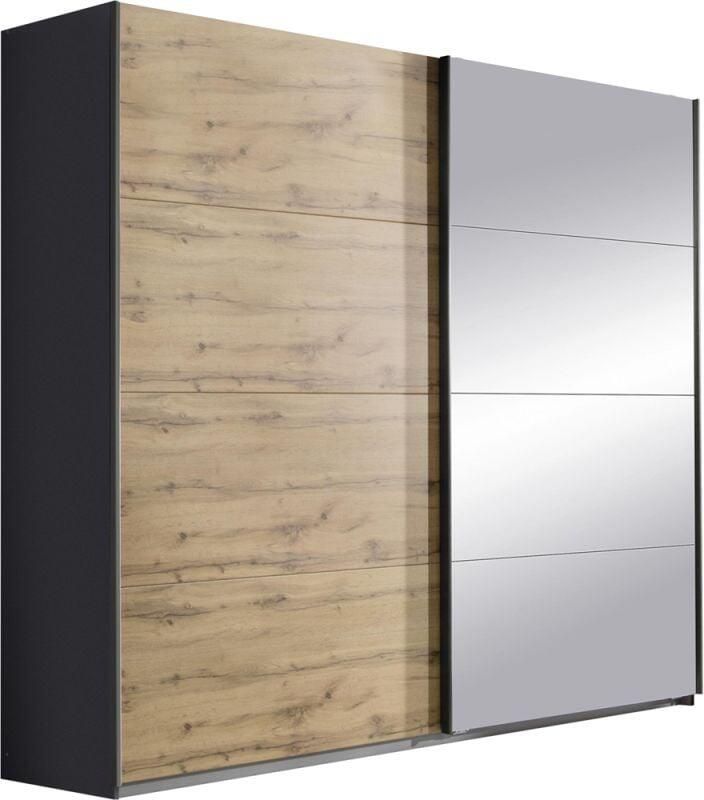 Budget Home Store Kledingkast Quadro B181xH210cm Eiken-grijs incl. 2 legplanken en 2 roedes