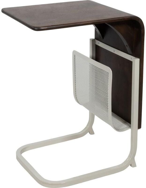 MySons laptoptafel Saba met tijdschriftenhouder mangohout walnoot Japandi 40x35x58 cm - Foto 2