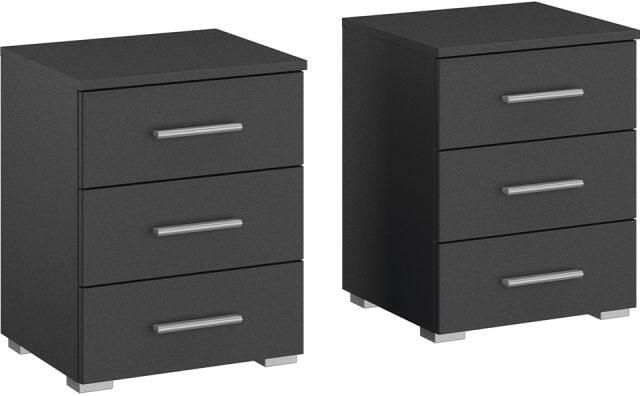 Budget Home Store Nachtkastje Bart Grijs metallic set van 2