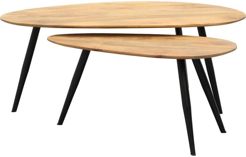 MySons Salontafel Kassel organisch set van 2 Mangohout 1 7 cm dik Naturel - Foto 2