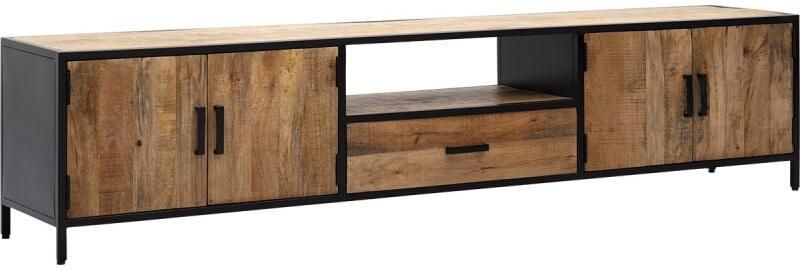 Livingfurn TV Meubel Sturdy 220 cm Mangohout Gecoat Staal - Foto 2